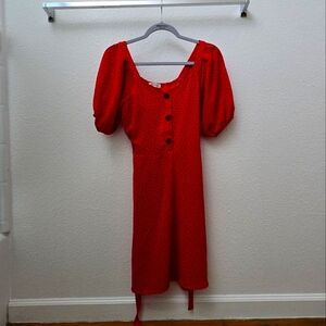 Red mini polka dot dress